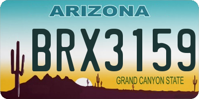 AZ license plate BRX3159