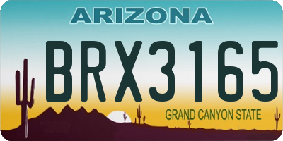AZ license plate BRX3165