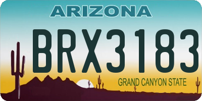 AZ license plate BRX3183