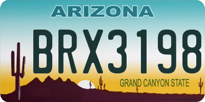 AZ license plate BRX3198