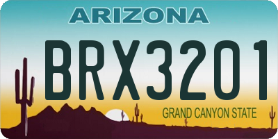 AZ license plate BRX3201
