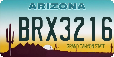 AZ license plate BRX3216