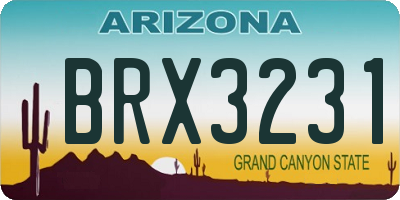 AZ license plate BRX3231