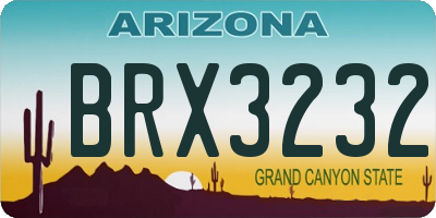 AZ license plate BRX3232