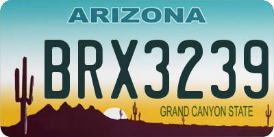 AZ license plate BRX3239
