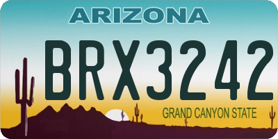 AZ license plate BRX3242