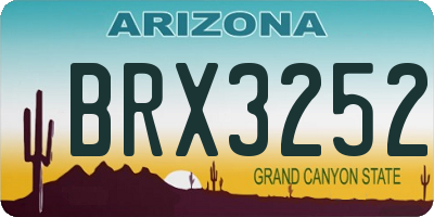 AZ license plate BRX3252