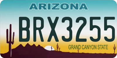 AZ license plate BRX3255