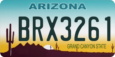 AZ license plate BRX3261