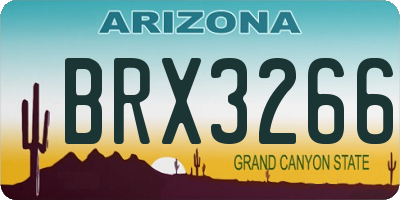 AZ license plate BRX3266