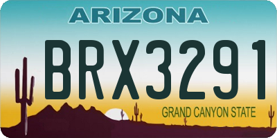 AZ license plate BRX3291