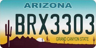 AZ license plate BRX3303