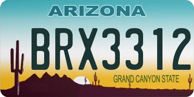 AZ license plate BRX3312