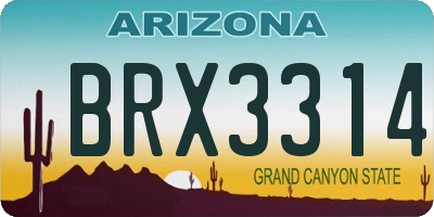 AZ license plate BRX3314