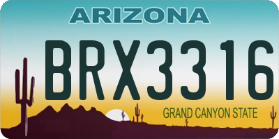 AZ license plate BRX3316