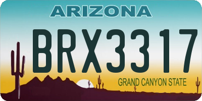 AZ license plate BRX3317