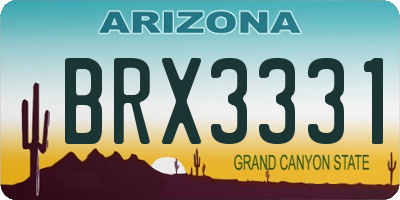 AZ license plate BRX3331