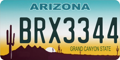 AZ license plate BRX3344