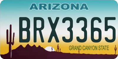 AZ license plate BRX3365