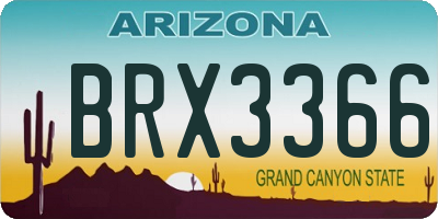 AZ license plate BRX3366