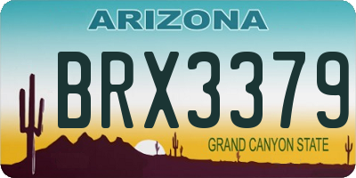 AZ license plate BRX3379
