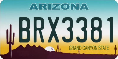 AZ license plate BRX3381
