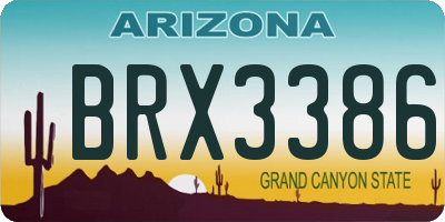 AZ license plate BRX3386