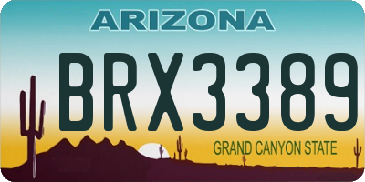AZ license plate BRX3389
