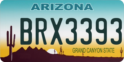 AZ license plate BRX3393