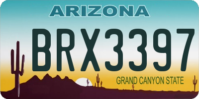 AZ license plate BRX3397