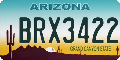 AZ license plate BRX3422