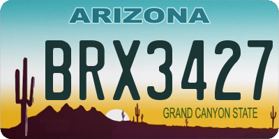 AZ license plate BRX3427