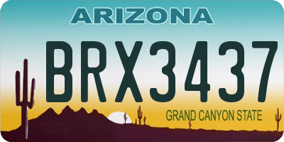 AZ license plate BRX3437