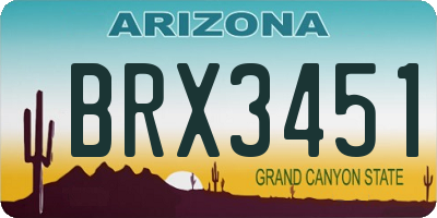 AZ license plate BRX3451