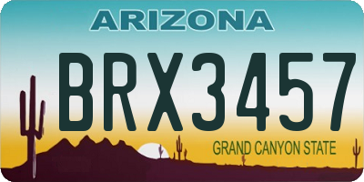 AZ license plate BRX3457
