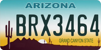 AZ license plate BRX3464