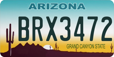 AZ license plate BRX3472
