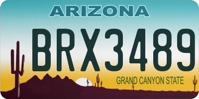 AZ license plate BRX3489