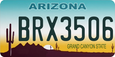 AZ license plate BRX3506