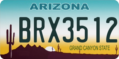 AZ license plate BRX3512