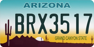 AZ license plate BRX3517