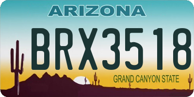 AZ license plate BRX3518