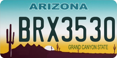 AZ license plate BRX3530