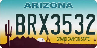 AZ license plate BRX3532