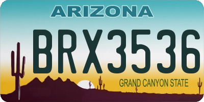 AZ license plate BRX3536
