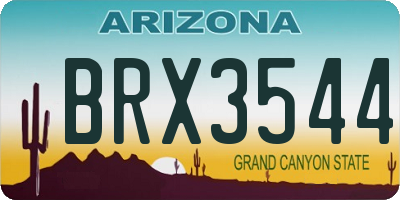 AZ license plate BRX3544