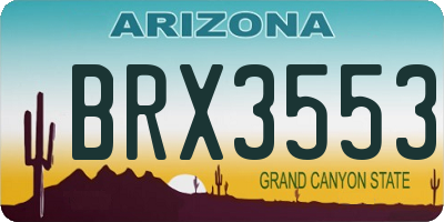 AZ license plate BRX3553