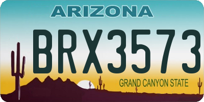 AZ license plate BRX3573