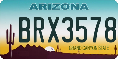 AZ license plate BRX3578