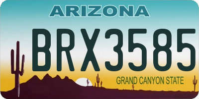 AZ license plate BRX3585